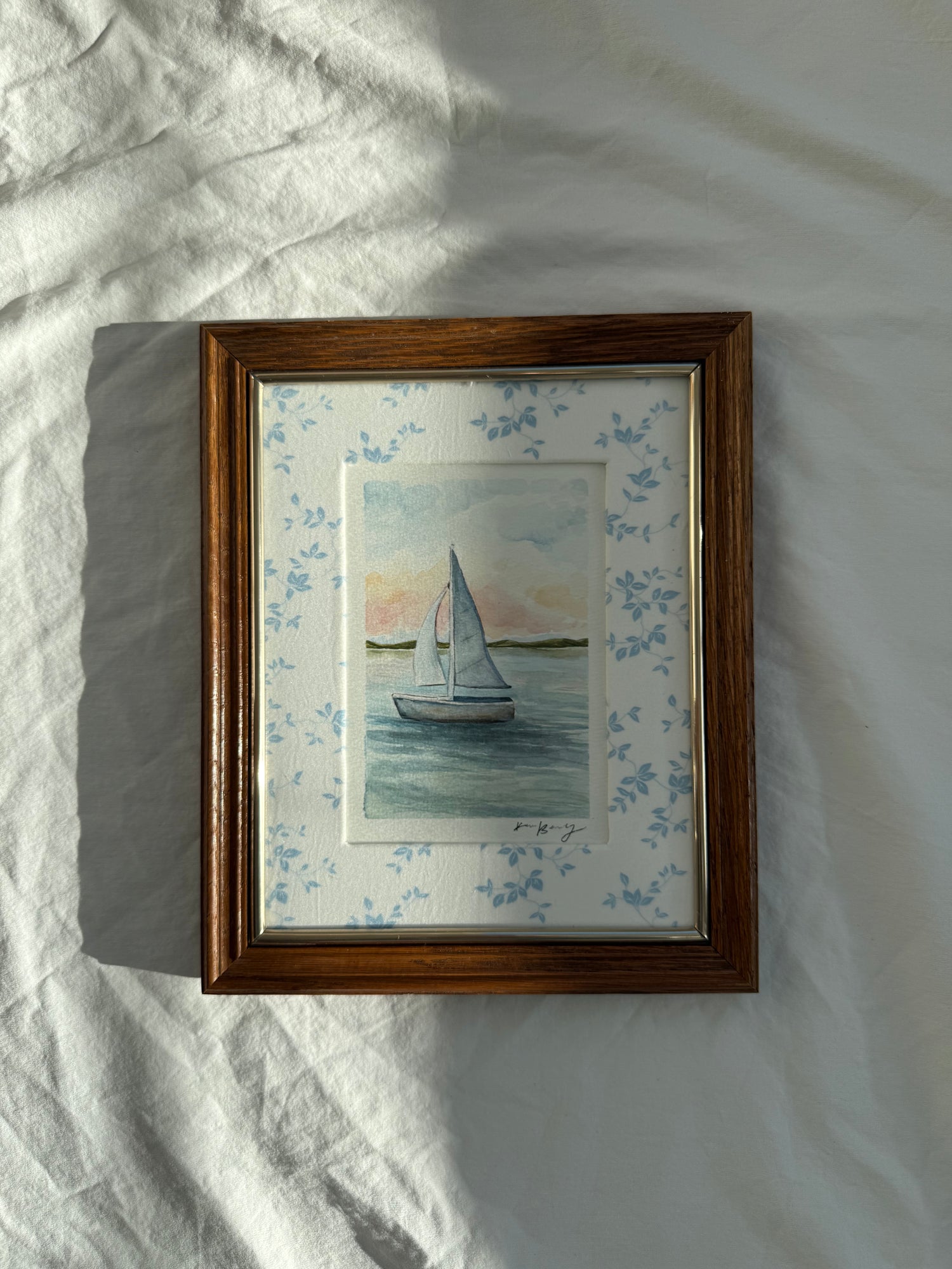 "Sailing At Sunset" Framed Original