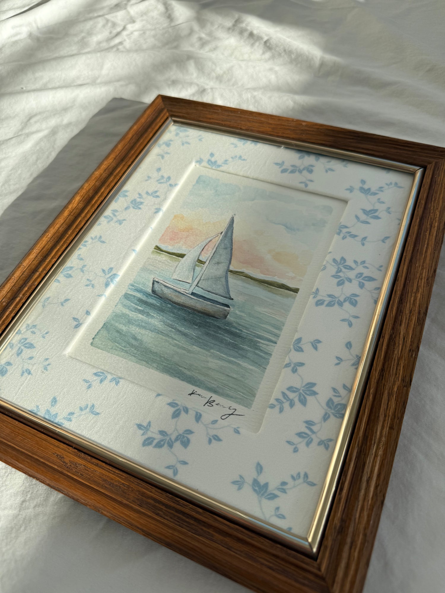 "Sailing At Sunset" Framed Original