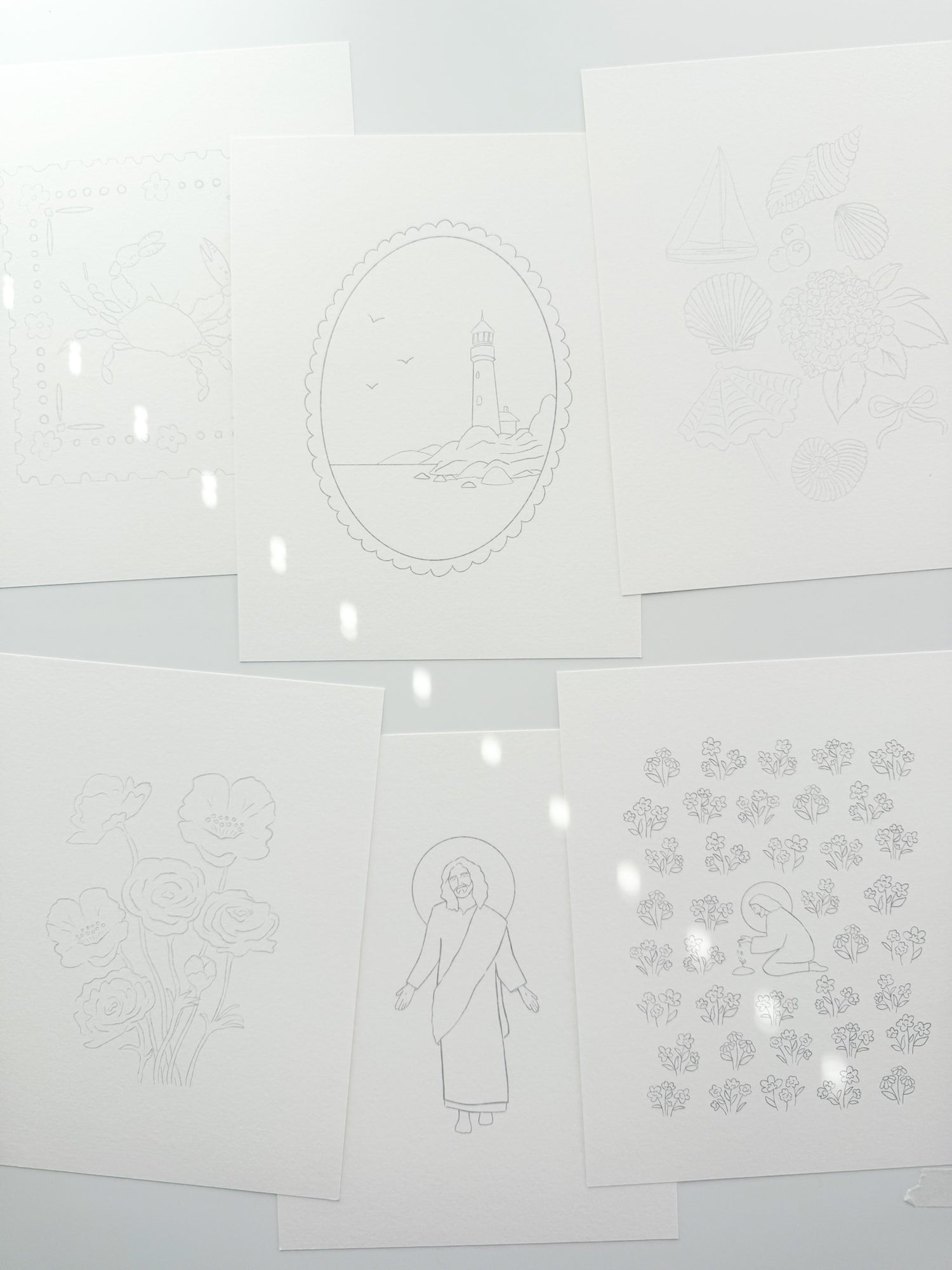 Watercolor Outline Single Pages