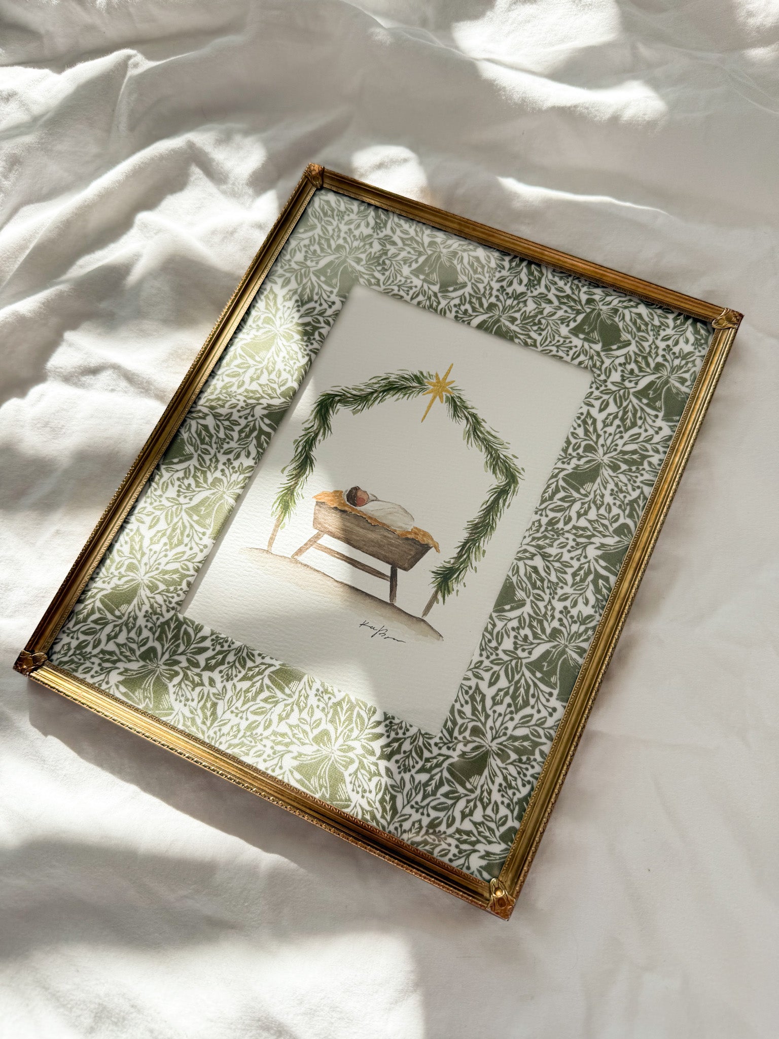 "Away In A Manger" Framed Original