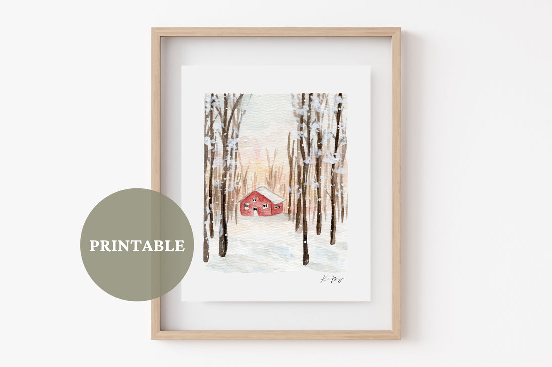"Snowy Cabin" PRINTABLE