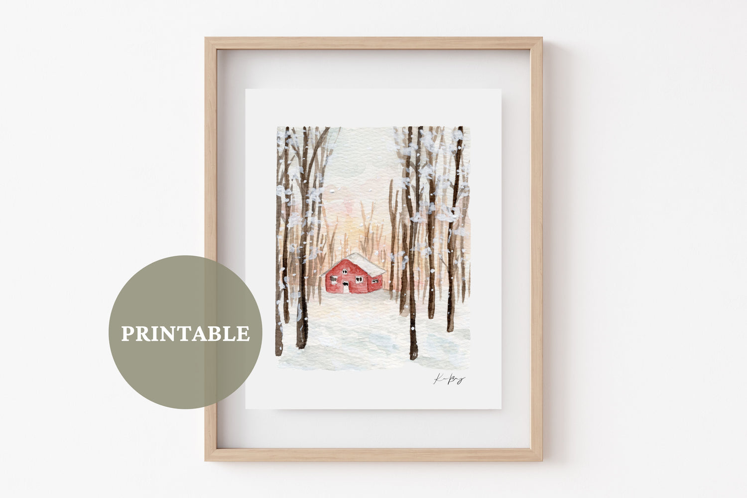 "Snowy Cabin" PRINTABLE