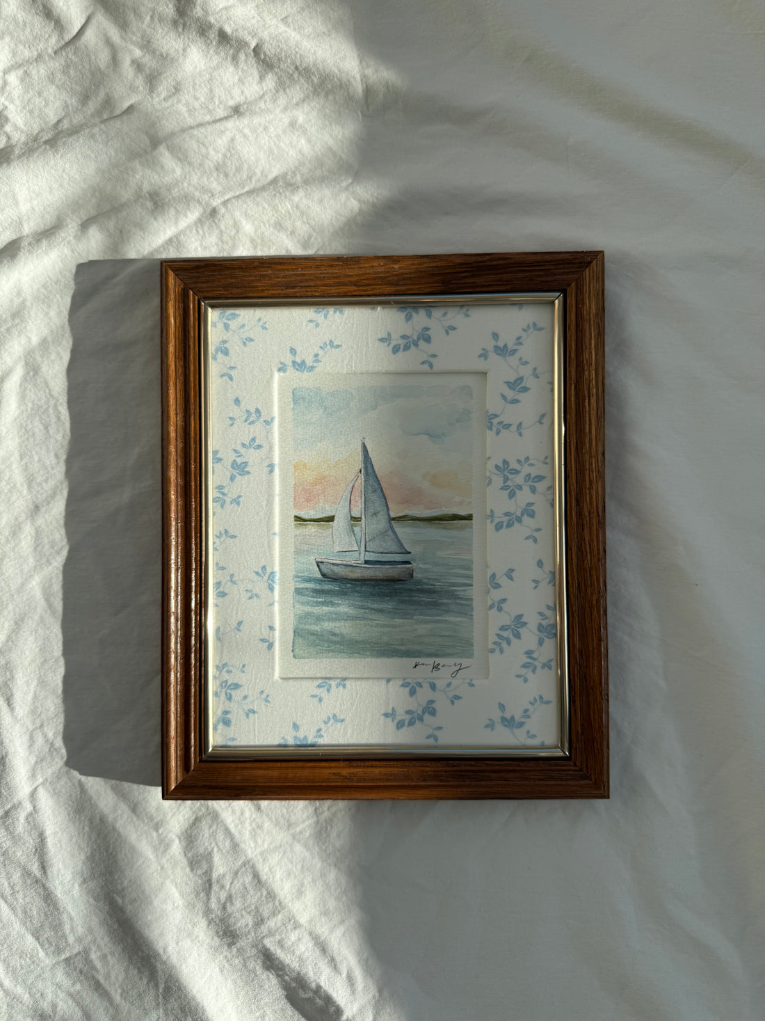 "Sailing At Sunset" Framed Original