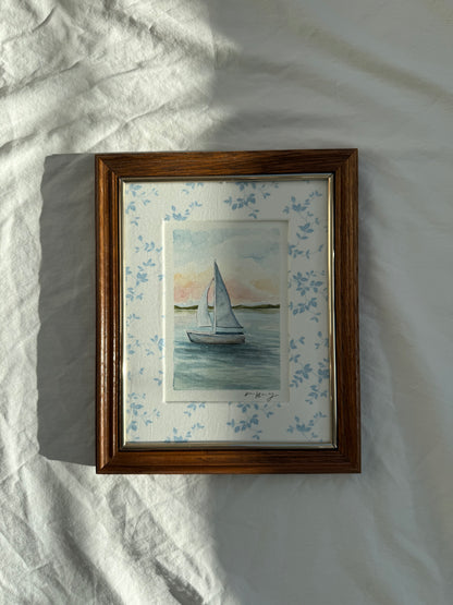 &quot;Sailing At Sunset&quot; Framed Original