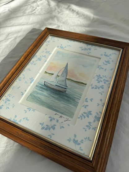 &quot;Sailing At Sunset&quot; Framed Original