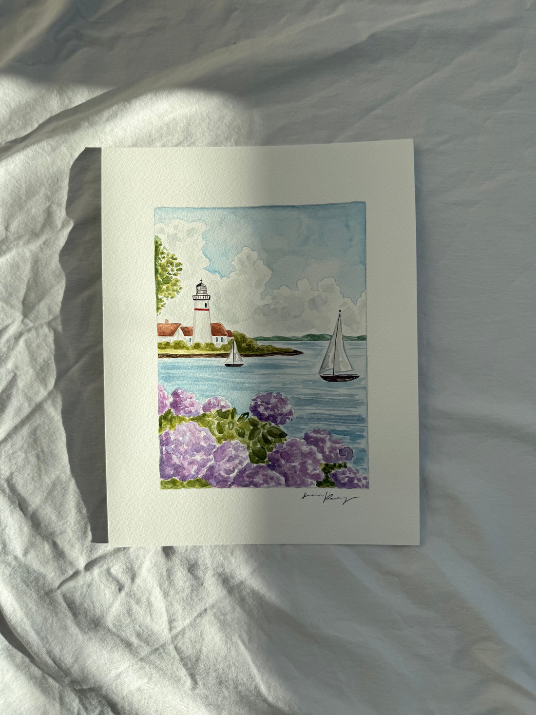 &quot;New England Harbor&quot; Original (unframed)