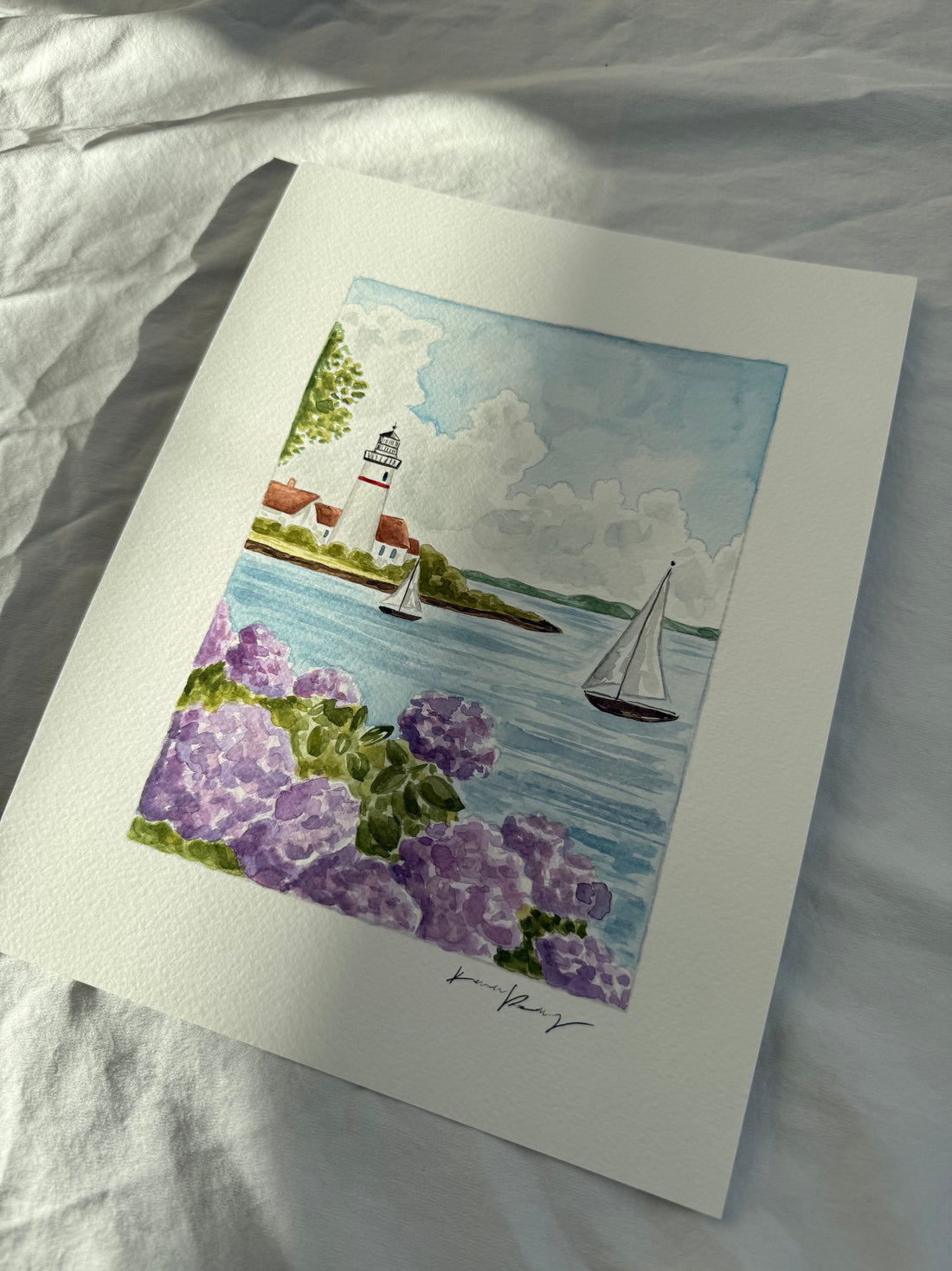 &quot;New England Harbor&quot; Original (unframed)