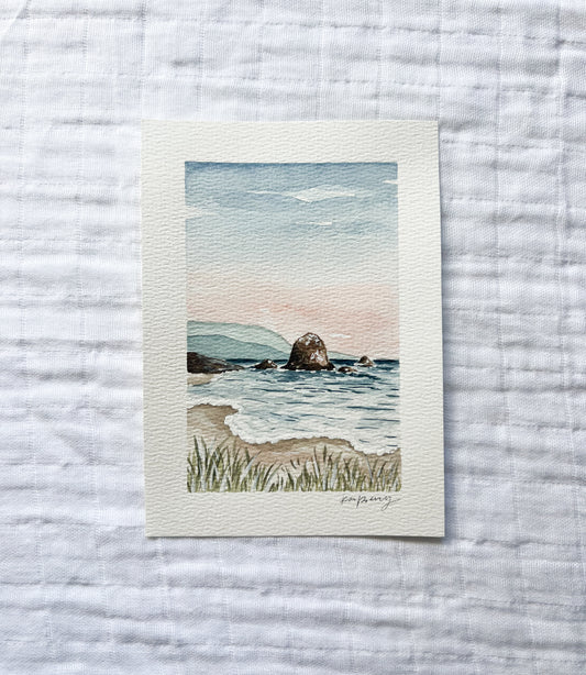 "Every Painted Sky" Original Watercolor (Cannon Beach, Oregon)