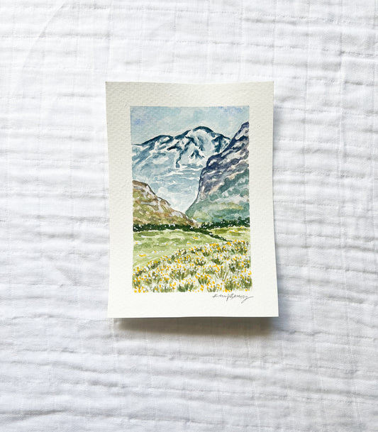 "The Mountains Bow Your Reverence" Original Watercolor