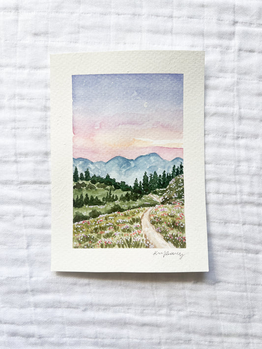 "The Stars Were Made to Worship" Original Watercolor (Glacier National Park)