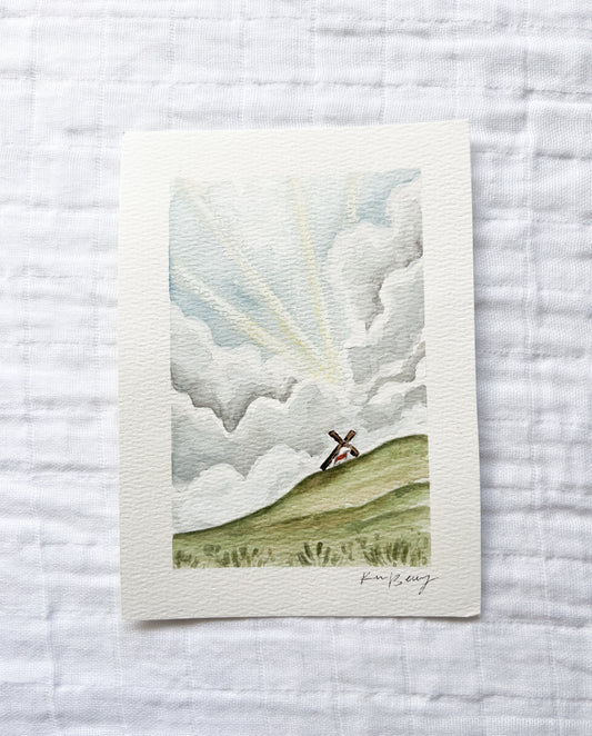 "On A Hill You Created" Original Watercolor (Calgary's Hill)