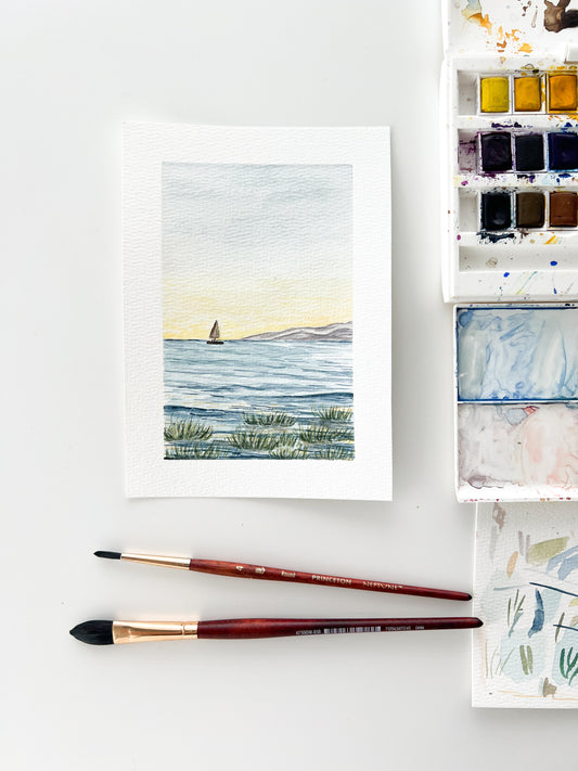 "Shoreline Sunsets" Original Watercolor