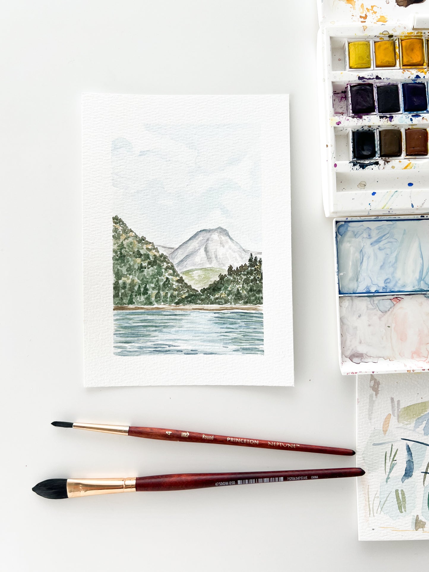 "Days at the Lake" Original Watercolor (Tibble Fork Reservoir)