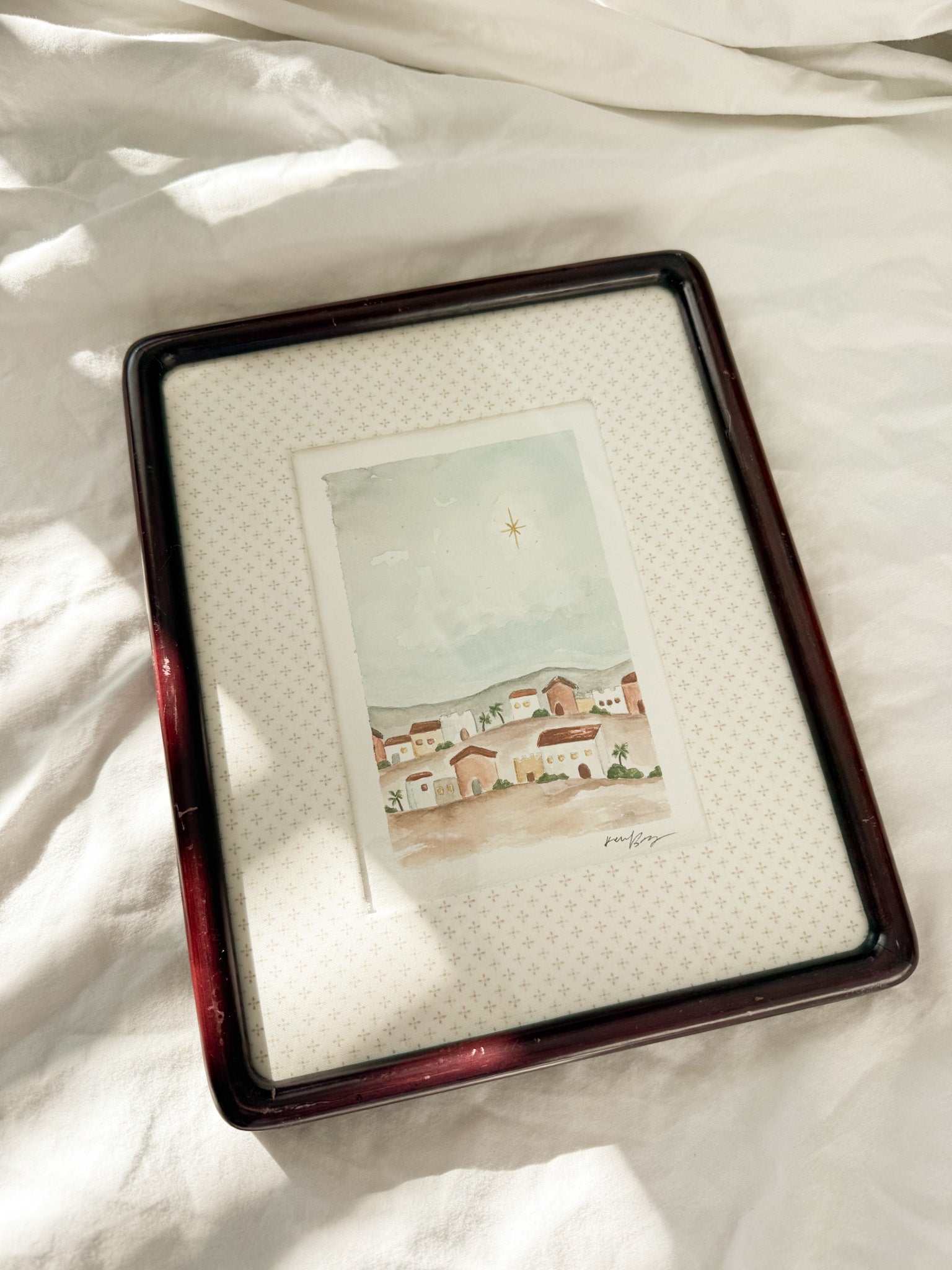 "O Little Town of Bethlehem" Framed Original