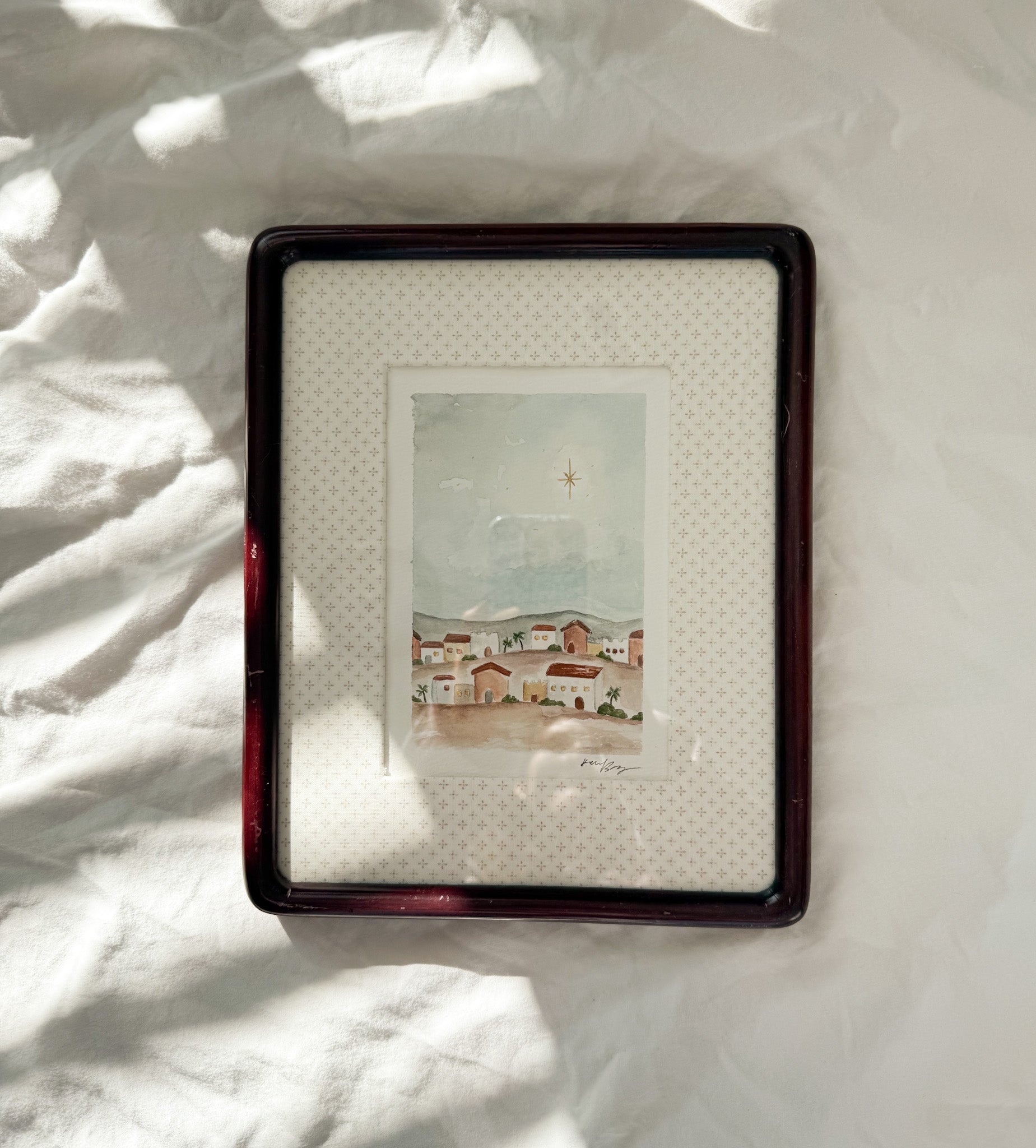 "O Little Town of Bethlehem" Framed Original