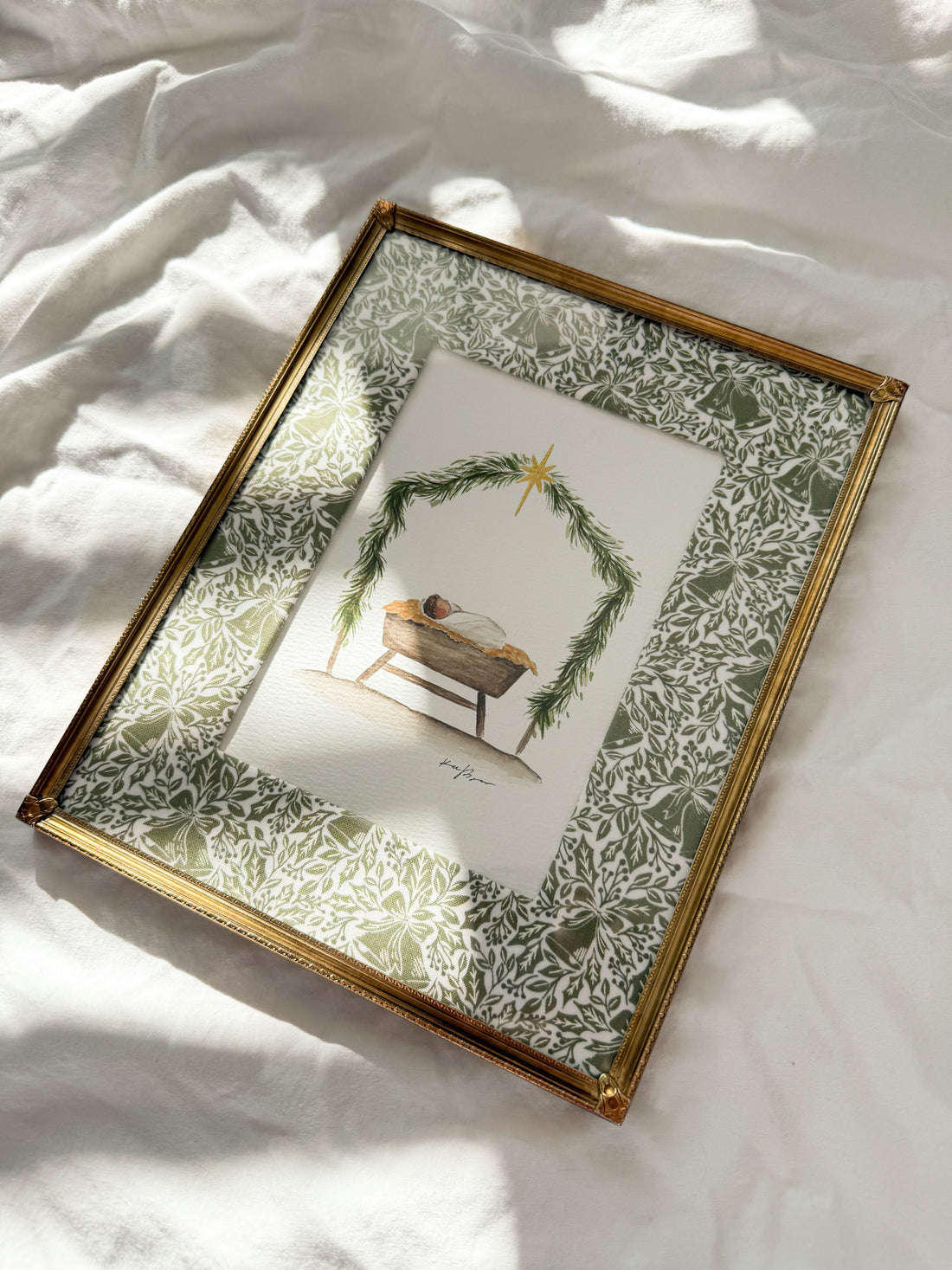 "Away In A Manger" Framed Original