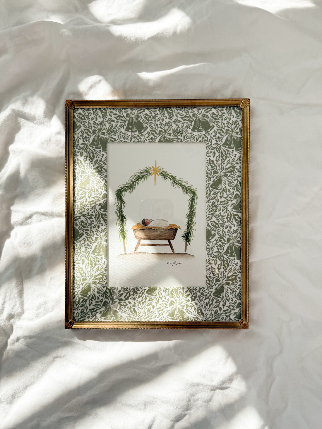 "Away In A Manger" Framed Original