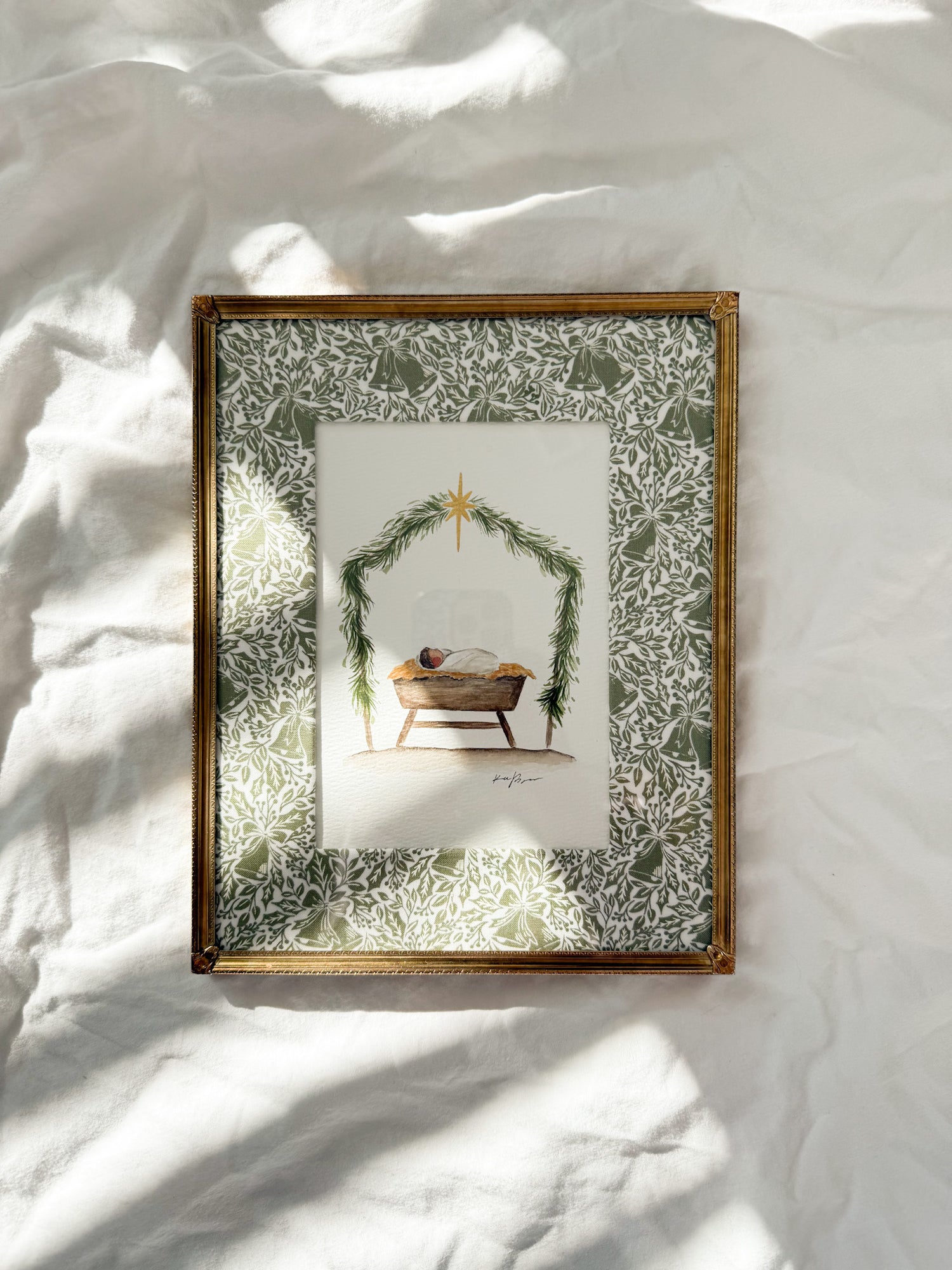 "Away In A Manger" Framed Original