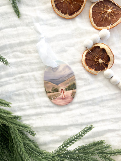 &quot;Through Mountains and Valleys&quot; Heirloom Ceramic Ornament