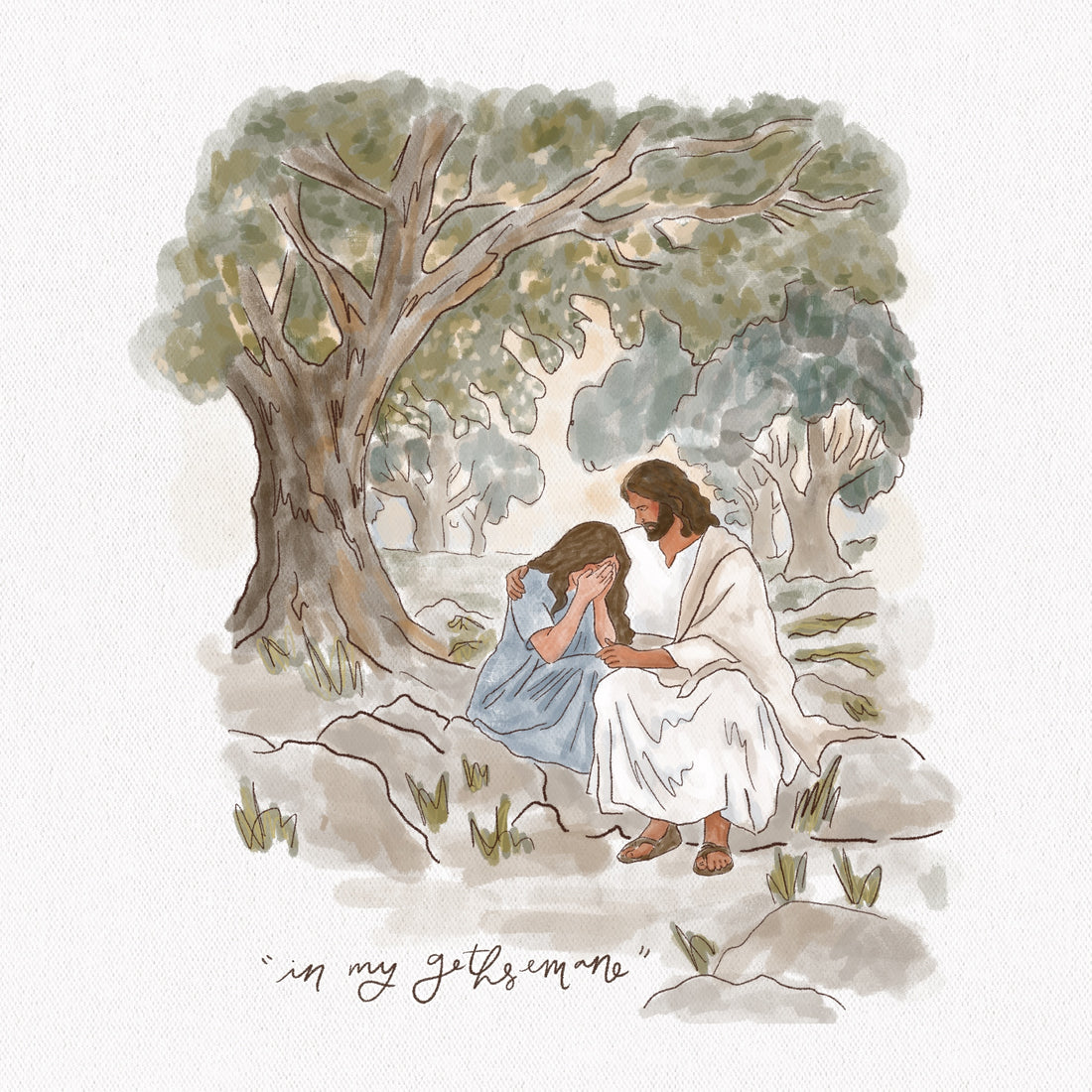 "In My Gethsemane" Print (concept sketch version)